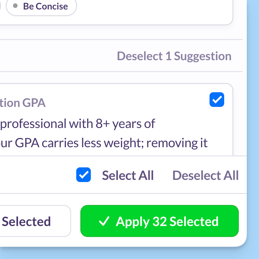 One‑Click or Bulk Apply
