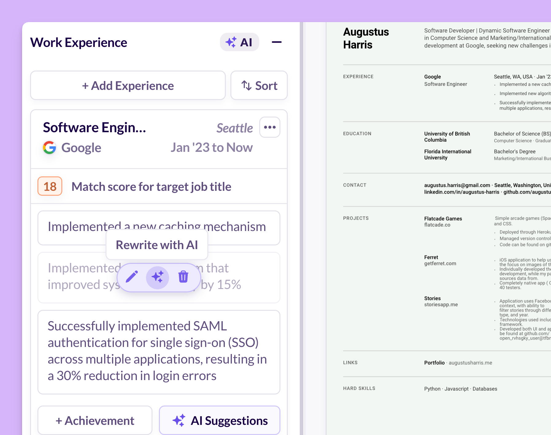 AI Resume Rewriter