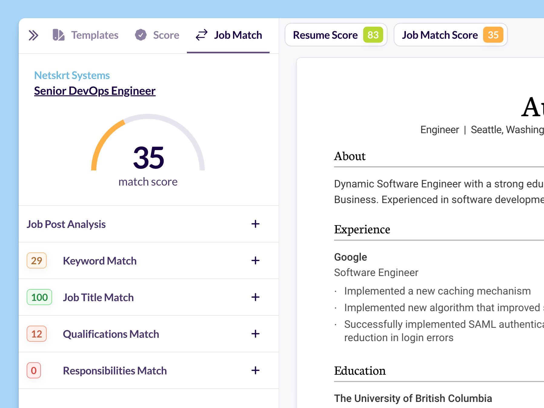 Resume Optimization