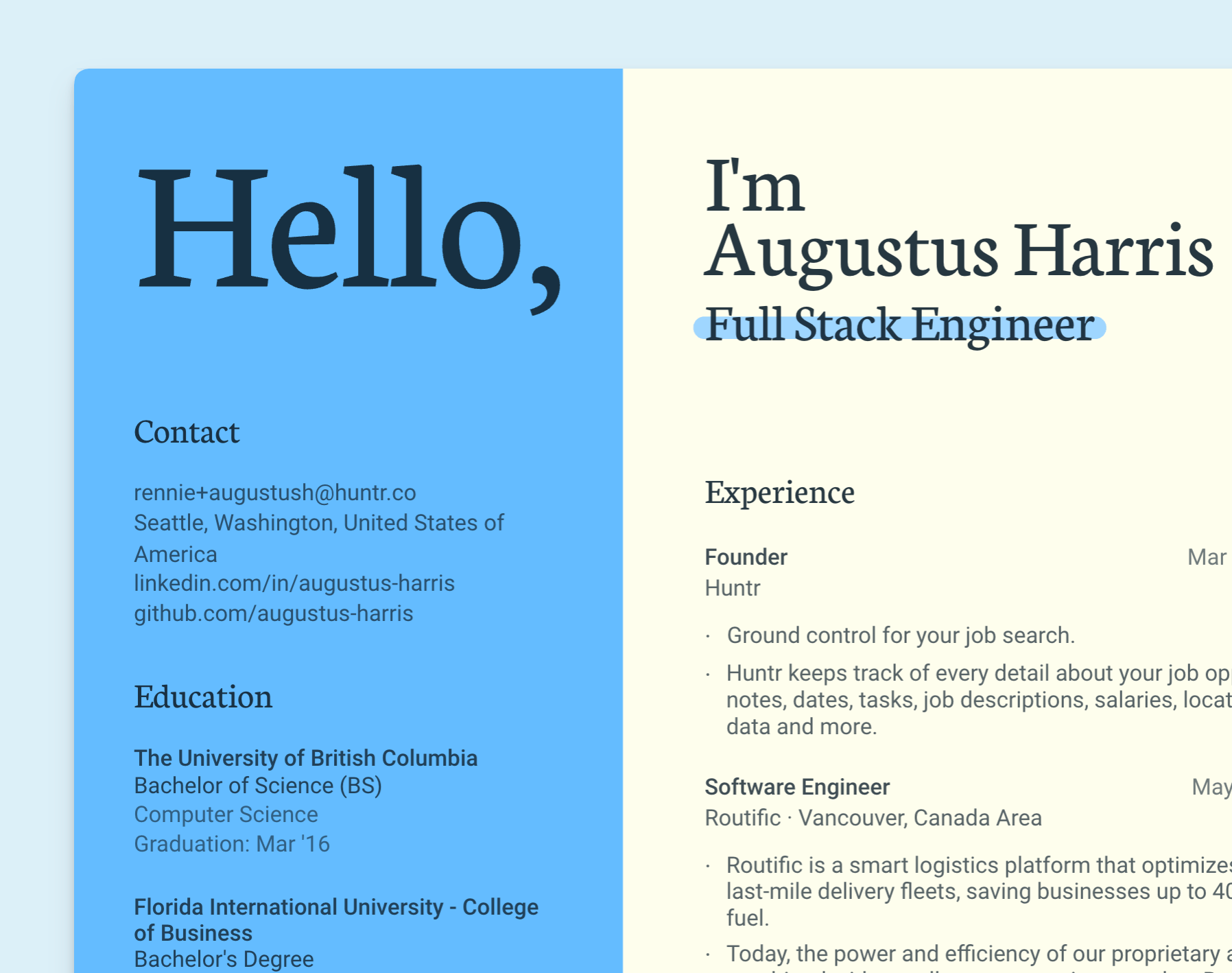 Resume Storage