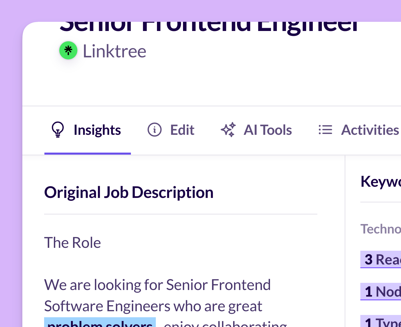 Never lose job descriptions