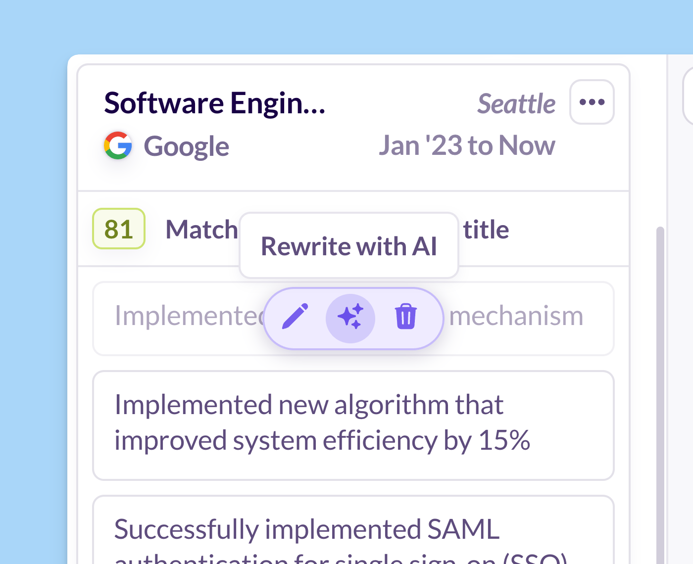 Improve your resume with AI