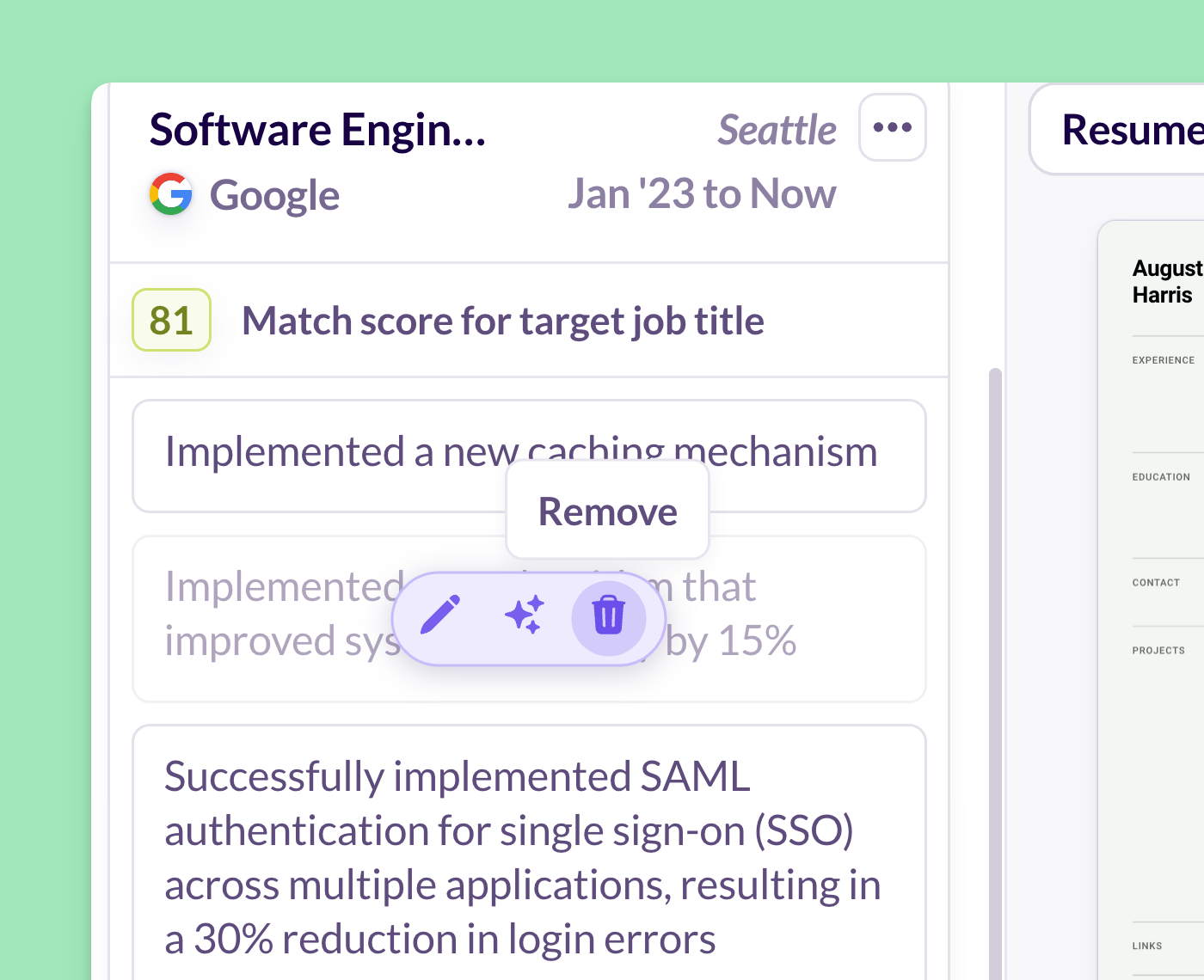 Easily remove details