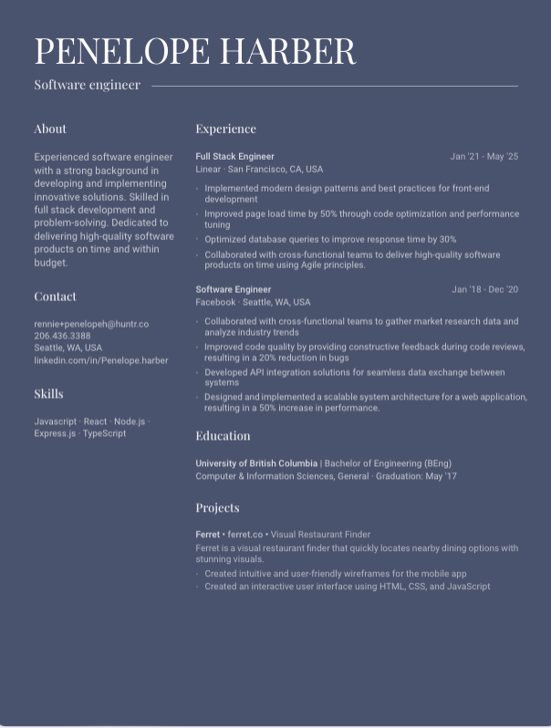 Maple resume template
