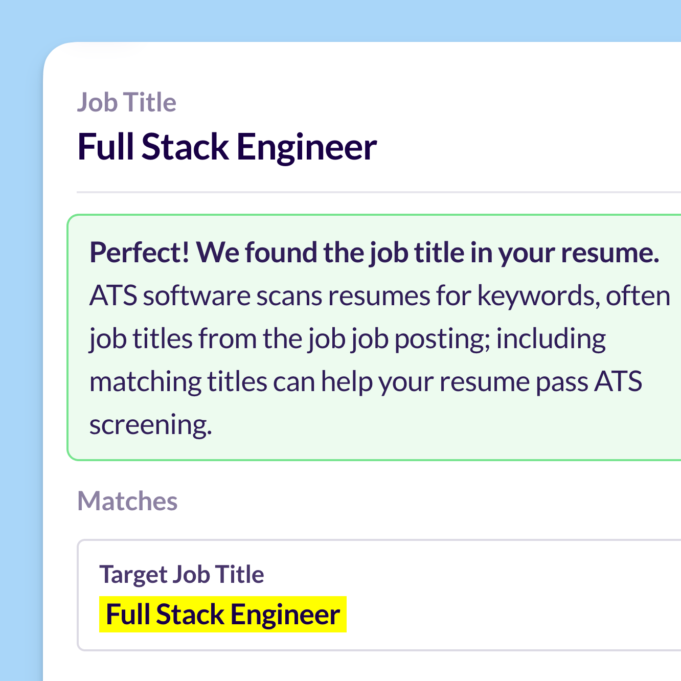 Job Title Match Score